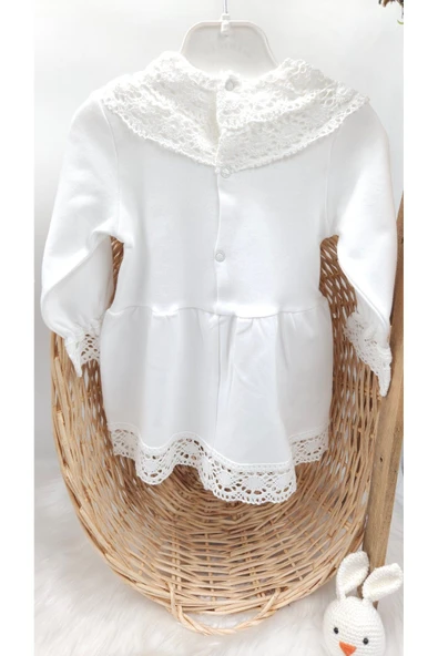 gros shop Yeni Doğan %100 Pamuk Dantelli Hediyelik Mevlüt Seti (KİŞİYE ÖZGÜ İSİMLİ NAKIŞ DESENLİ) - 5