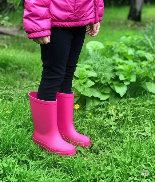 Bahçe ve Yağmur Renkli Çocuk Çizmesi 26-35 Pembe ürün görseli