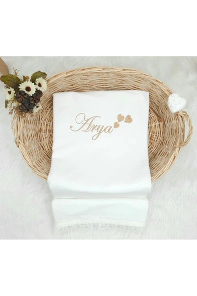 gros shop 10'lu Dantelli Hastane Çıkış Tulum Seti (Kişiye Özgü Isimli Nakış Desenli) - 5