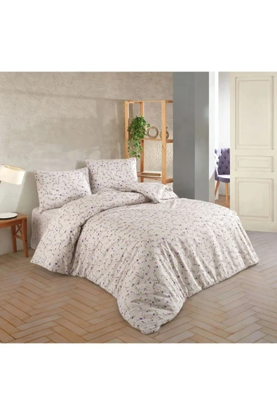 Kristal Ranforce Kutulu Nevresim Takımı Tek Kişilik Almila Lila ürün görseli