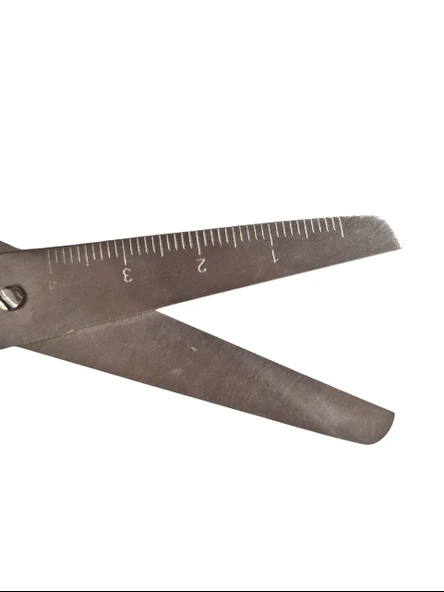 Çocuk makası Küt Uçlu Cetvelli Okul Makası- Mavi - 3