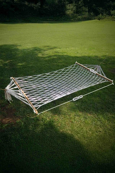 Pikas Çift Kişilik Pamuklu Çift Sarım Çift Örgülü Hamak - 5