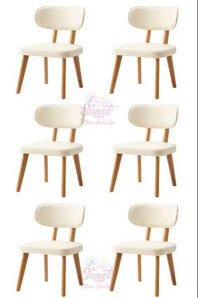 Masal Ahşap Gürgen Sandalye 6 Lı Set Cafe,Restaurant,Mutfak,Salon,Yemek Odası Sandalyesi