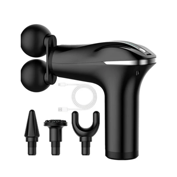 Ozmik HB-011  6 Fonksiyonlu Titreşimli Yoğurmalı 4 Başlıklı Masaj Aleti Darbeli Masaj Tabancası ürün görseli