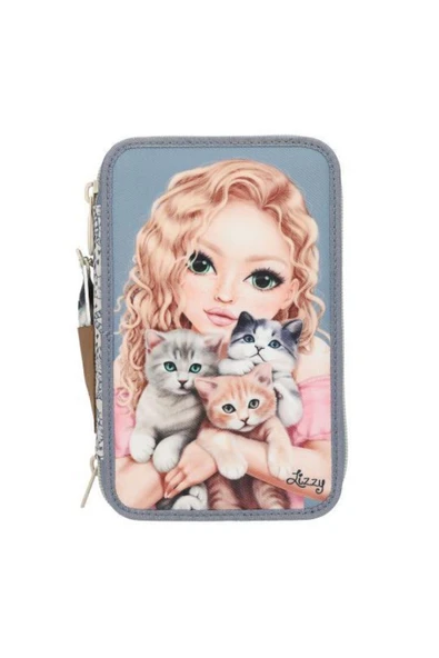 Üçlü Kalem Kutusu Cat Love - Resim 2