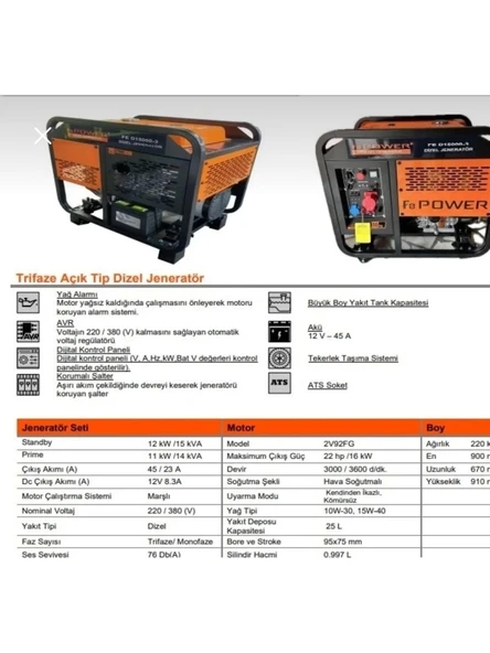 FE POWER DİZEL JENERATÖR FE-P153 - 2