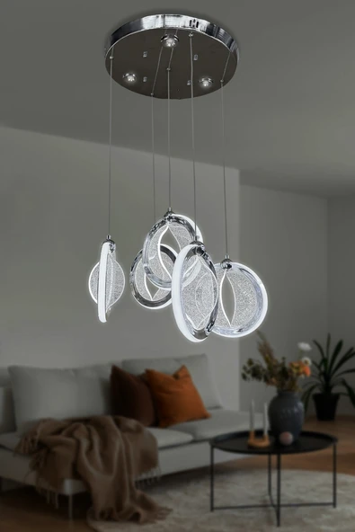 5 li Halka Sarkıt Led Avize - 6