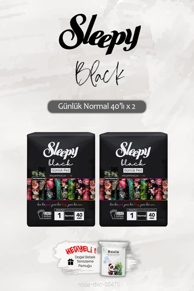 Sleepy Black Günlük Ped 40 'lı Normal x 2 ve ROSIE ürün görseli