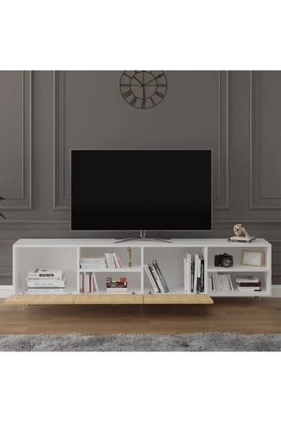 Tv Ünitesi Safir Meşe & Beyaz T-19 - 3
