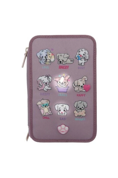 Üçlü Kalem Kutusu Led Köpekler Ruh Hali - Resim 3