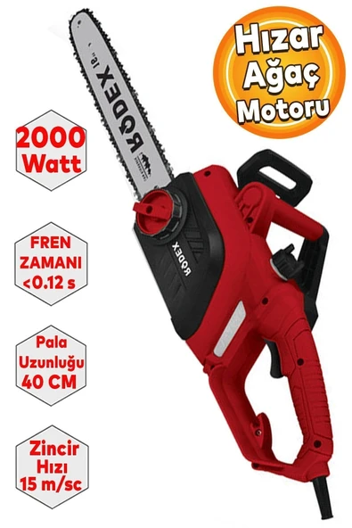 RDX9055 Elektrikli Ağaç Orman Motoru Hızar Ağaç Kesme Motoru 40 cm 2000W