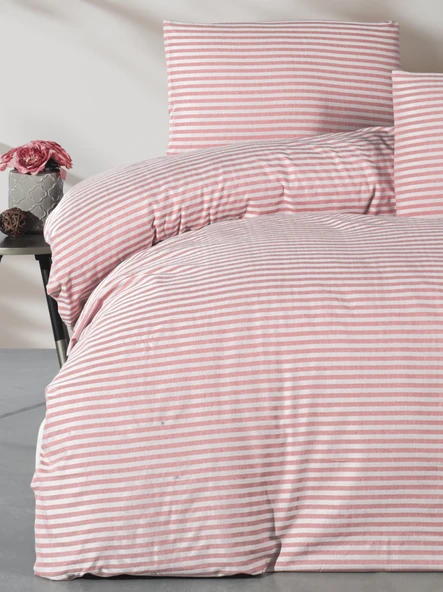 Tek Kişilik Nevresim Seti - Gül Kurusu Saten (ÇARŞAFSIZ) - 2