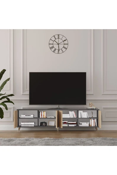 Tv Ünitesi Yıldız Sonoma & Koyu Gri T-07 - 2