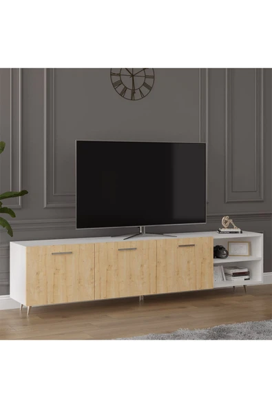Tv Ünitesi Safir Meşe & Beyaz T-19 - 2