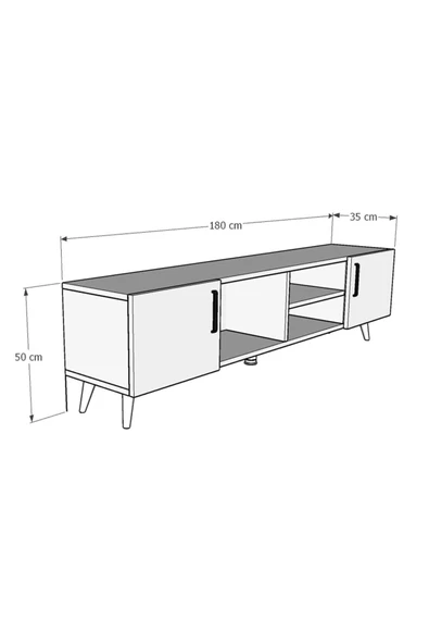 Tv Ünitesi Ceviz & Beyaz T-17 - 4