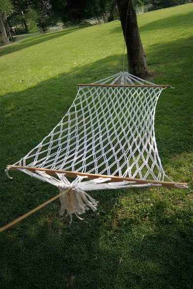 Pikas Çift Kişilik Pamuklu Çift Sarım Çift Örgülü Hamak - 3