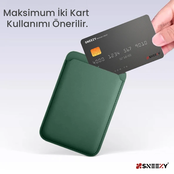 İphone 16-16 Plus - 16 Pro - 16 Pro max Uyumlu Birinci Sınıf Magsafe Cüzdan Magsafe Deri Kartlık  Haki - 3