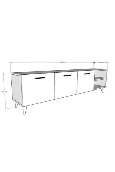 Tv Ünitesi Safir Meşe & Beyaz T-19 - 4