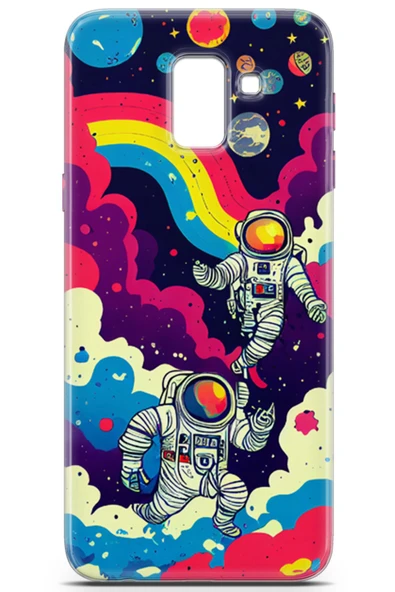 Uvilda Samsung Galaxy J6 Uyumlu Renkler 15 Telefon Kabı Astronot Gezegen - 2