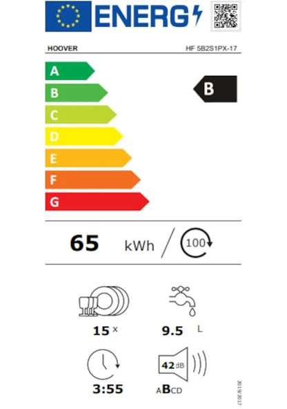 Hoover HF 5B2S1PX-17 10 Programlı Bulaşık Makinesi - 5