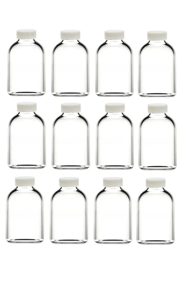 100 ml şeffaf cam mini ginger shot şişesi, 12 adet, detox şişesi, sızdırmaz kapaklı şişe, süs şişesi, kolonya şişesi, koku şişesi