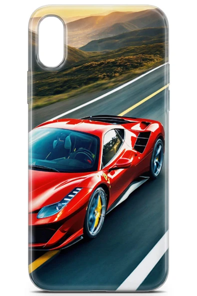 Uvilda Apple iPhone X Uyumlu Otomoto 25 Koruma Kılıfı Kırmızı Ferrari - 2