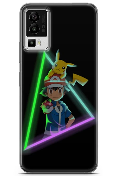 Uvilda General Mobile Gm 23 Uyumlu Pokemon 26 Parlak Baskılı Ash Ketchum Neon - 1