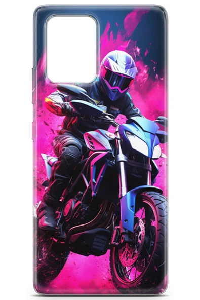 Uvilda Samsung Galaxy S10 Lite Uyumlu Otomoto 20 Baskılı Telefon Kabı Cross Yarışçı Kask - 2
