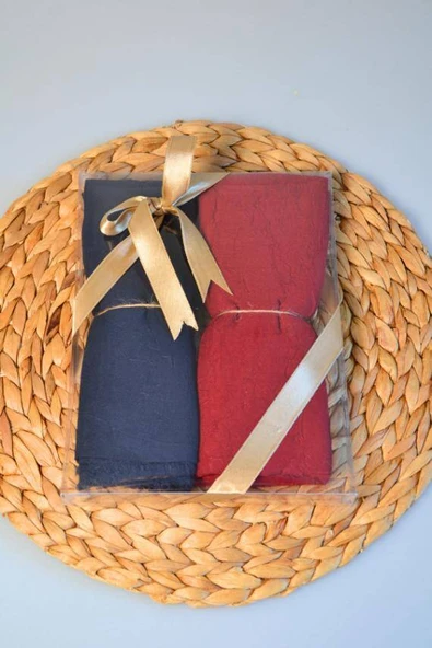 Bambu Kraş Şal 2’li Set Bordo Lacivert– 75x210 cm  Nefes Alabilir, Terletmez, Tok Duruşlu Mevsimlik Kumaş - Resim 4
