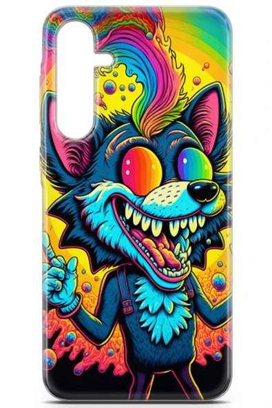 Uvilda Samsung Galaxy A35 5g Uyumlu Renkler 16 Telefon Kabı Renkli Kurt Vector - 2