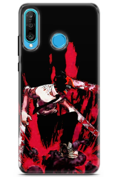 Uvilda Huawei P30 Lite Uyumlu Manga 31 Telefon Kabı Chainsaw Man Denji