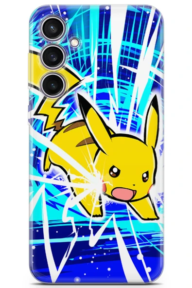 Uvilda Samsung Galaxy S23 Fe Uyumlu Pokemon 2 Baskılı Telefon Kabı Elektrik Picachu