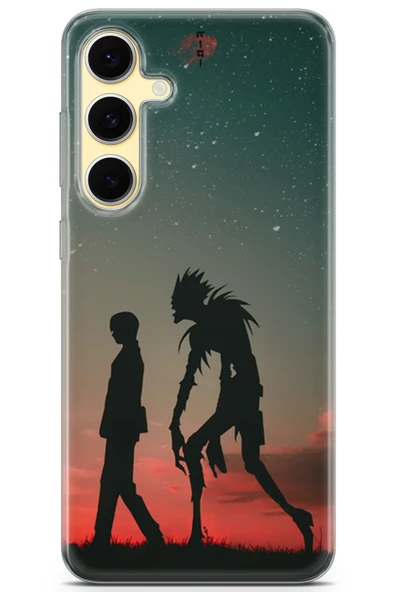 Uvilda Samsung Galaxy S24 Fe Uyumlu Manga 15 Baskılı Telefon Kabı Death Note Gece