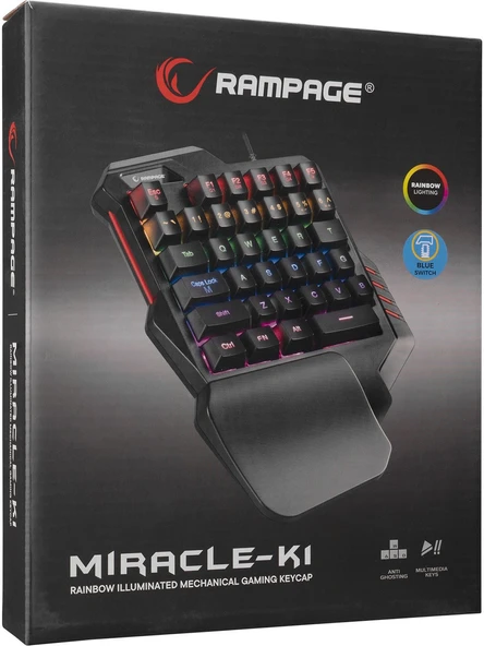 Rampage Miracle K1 Blue Switch Kablolu Mekanik Oyuncu Klavyesi OUTLET - 3