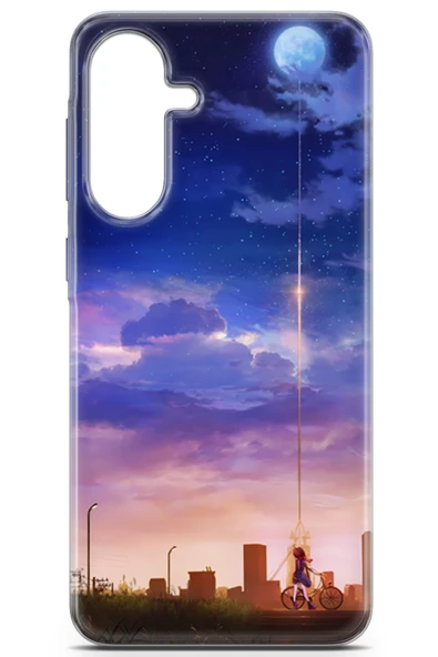 Uvilda Samsung Galaxy A56 Uyumlu Girls 34 Telefon Kabı Bisiklet Ay Ve Gece - 2