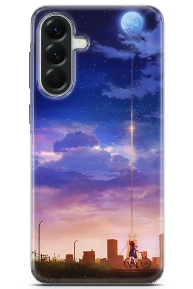 Uvilda Samsung Galaxy A56 Uyumlu Girls 34 Telefon Kabı Bisiklet Ay Ve Gece