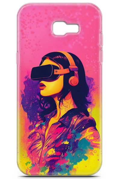 Uvilda Samsung Galaxy A7 2017 Uyumlu Renkler 1 Telefon Kabı Vr Kulaklık Pembe - 2