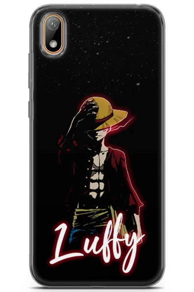 Uvilda Huawei Y5 2019 Uyumlu Anime 36 Koruyucu Kılıf One Piece Luffy Siyah