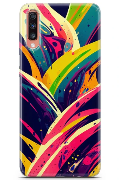 Uvilda Samsung Galaxy A70 Uyumlu Renkler 21 Parlak Baskılı Renk Karmaşa - 1