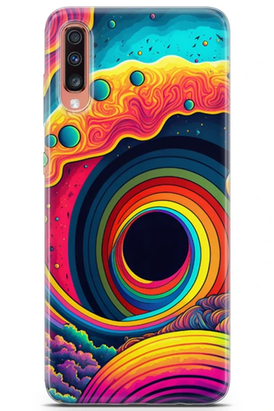 Uvilda Samsung Galaxy A70 Uyumlu Renkler 12 Soft Silikon Renk Sarmal Mavi - 1