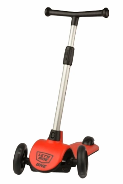 Şeker Adası Let's Ride Kaliteli Kırmızı 3 Teker Işıklı Scooter ve Kask- Dizlik- Dirseklik Set - 3
