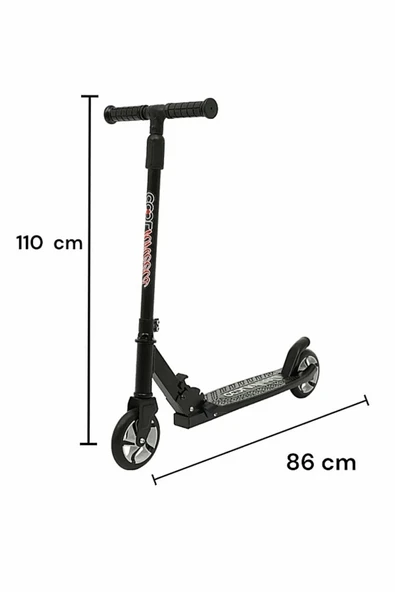 Şeker Adası Kaliteli Gri Çocuk Scooter Katlanabilir 2 Teker (8 Yaş ve Üzeri) Max 100 Kadar Taşır - 2