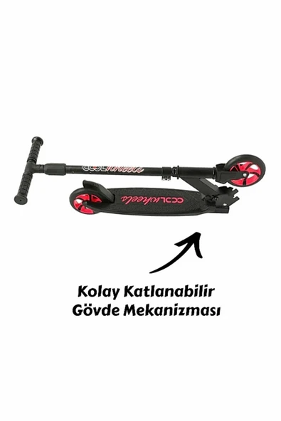 Şeker Adası Kaliteli Pembe Çocuk Scooter Katlanabilir 2 Teker (8 Yaş ve Üzeri) Max 100 Kadar Taşır - 3
