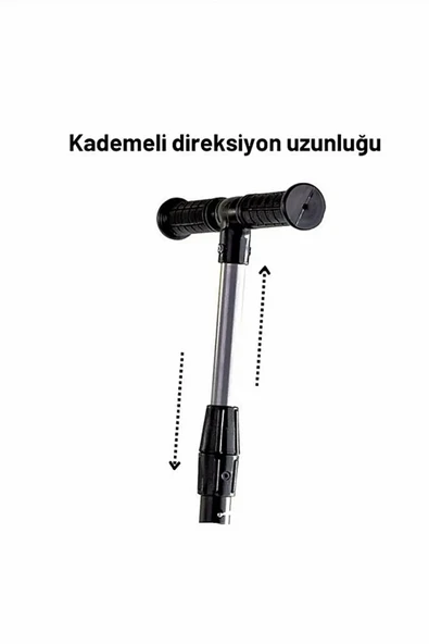 Şeker Adası Kaliteli Kırmızı Çocuk Scooter Katlanabilir 2 Teker (8 Yaş ve Üzeri) Max 100 Kadar Taşır - 4