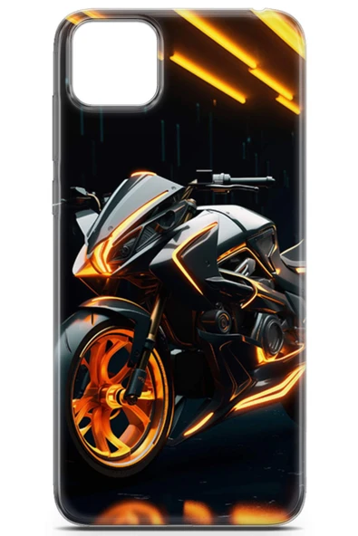 Uvilda Huawei Y5p Uyumlu Otomoto 16 Baskılı Telefon Kabı Turuncu Neon Motor - 2