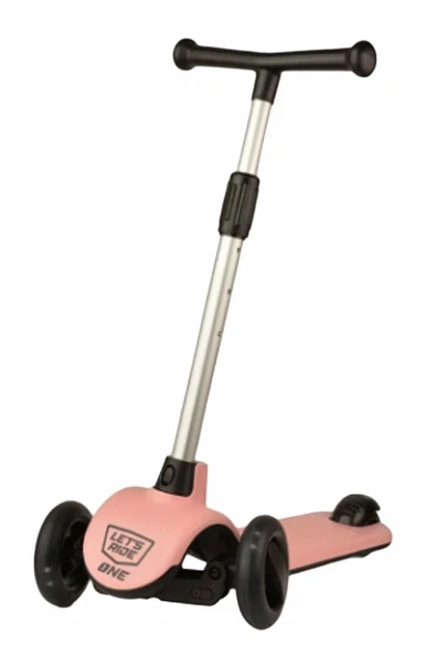Şeker Adası Let's Ride Kaliteli Pembe 3 Teker Işıklı Scooter ve Kask- Dizlik- Dirseklik Set - 3