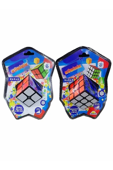 Şeker Adası Kaliteli Kübik Küp 3x3 Ve 2x2 Rubik 2'li Akıl Ve Zeka Küpü Oyun-öğretici Çözüm Kitapçığı Hediyeli