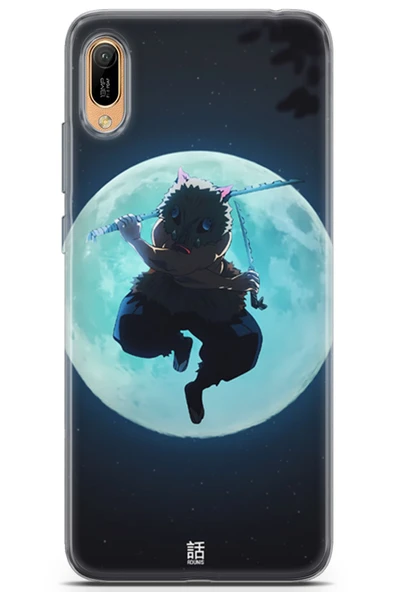 Uvilda Huawei Y6 2019 Uyumlu Anime 28 Baskılı Kapak Demon Slayer Inosuke Hashibira