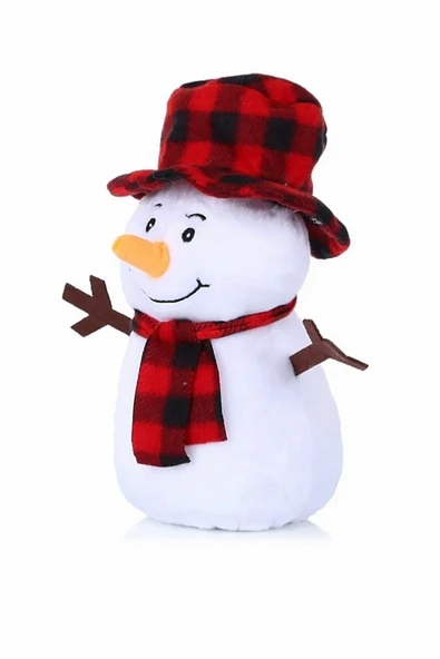 Şeker Adası Peluş Kardan Adam 25 Cm  Yılbaşı Kış Dekoratif Hediyee Süsleme