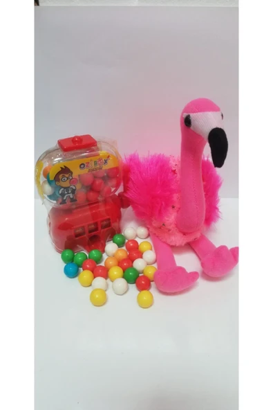 Şeker Adası 2 Si 1 Arada / Sevimli Flamingo 25 Cm Ve Jackpot Sakız Makinası ürün görseli